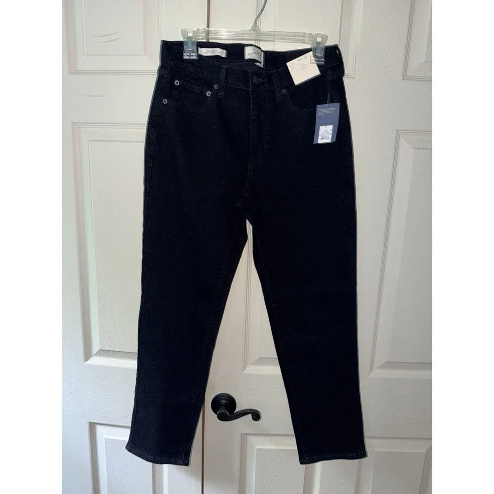 Universal Thread Womens Mid-Rise 80s Slim Fit Jeans Sz 8 Black Minimal Casual